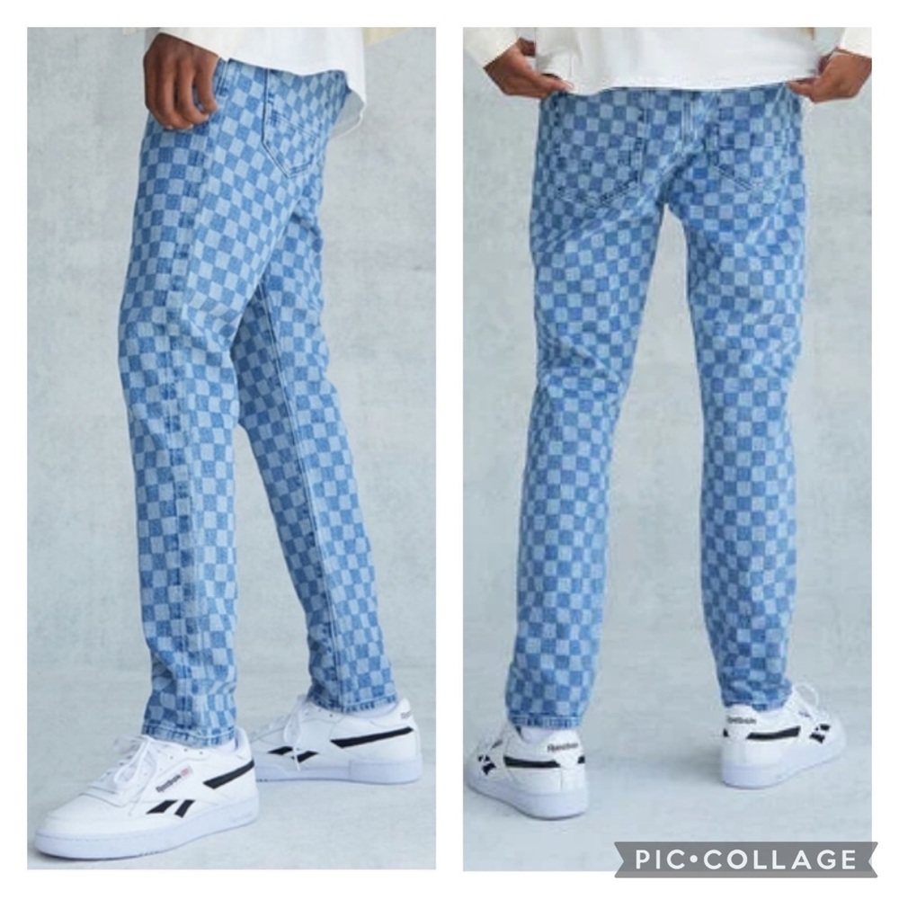 Pacsun ECO Holden Slim Taper checker print jean NWT sold out online size 32x32